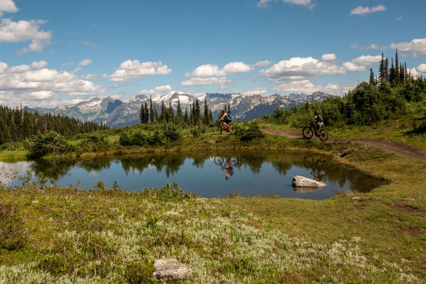 Mountain biking in Revelstoke, BC.